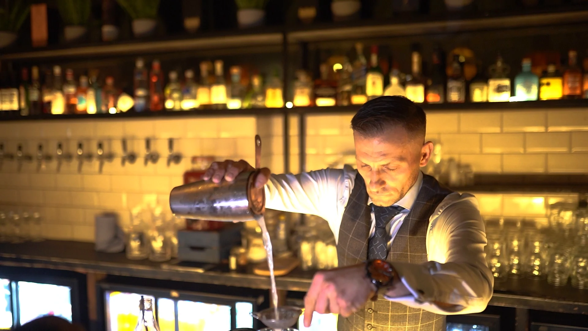 Bartender preparing a cocktail