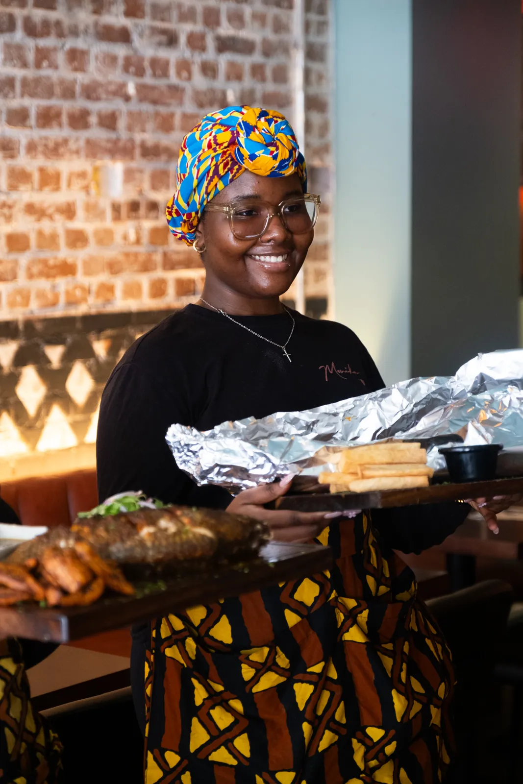 A member of the team ready to serve