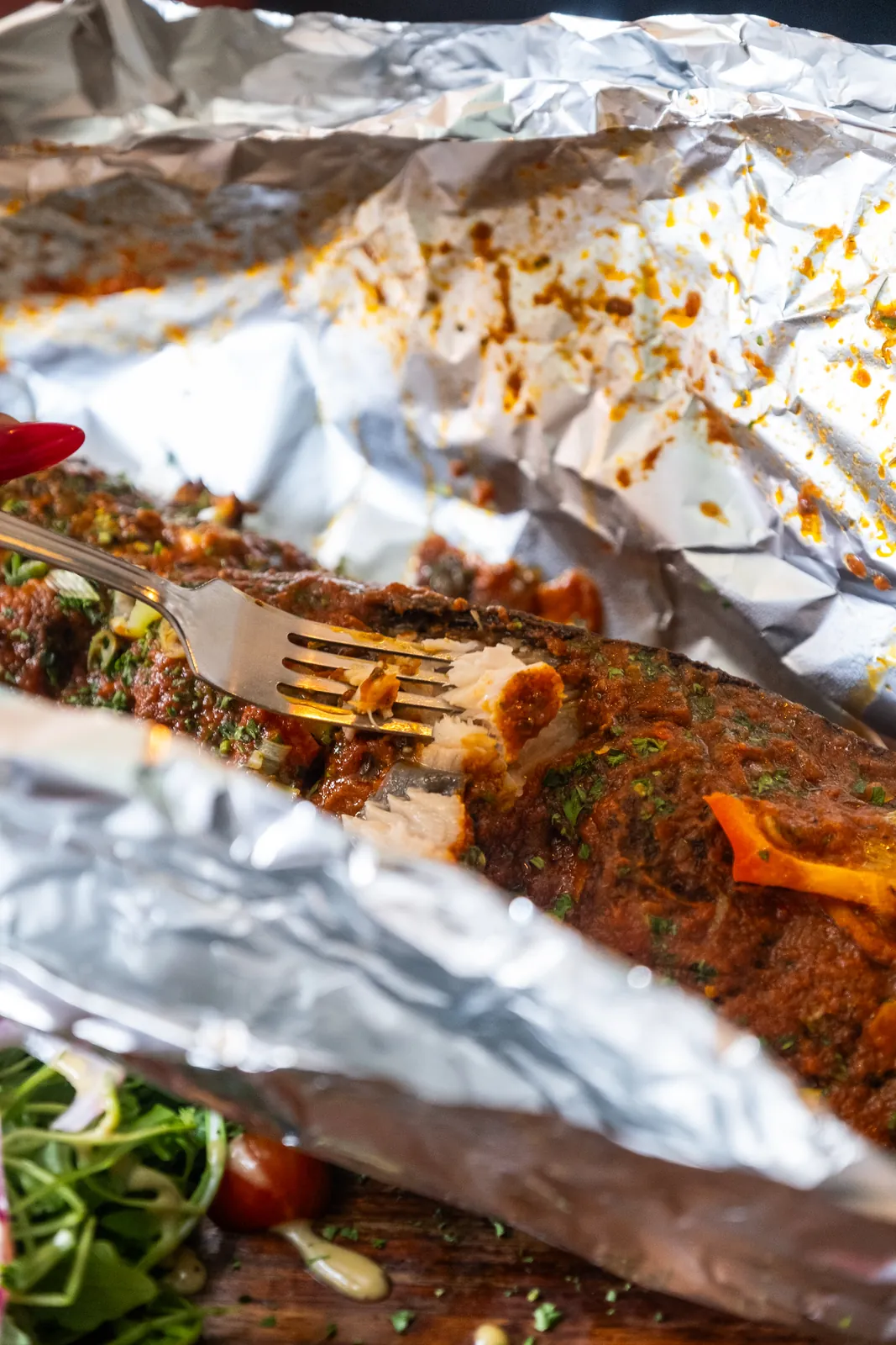 Grilled whole fish ready to share