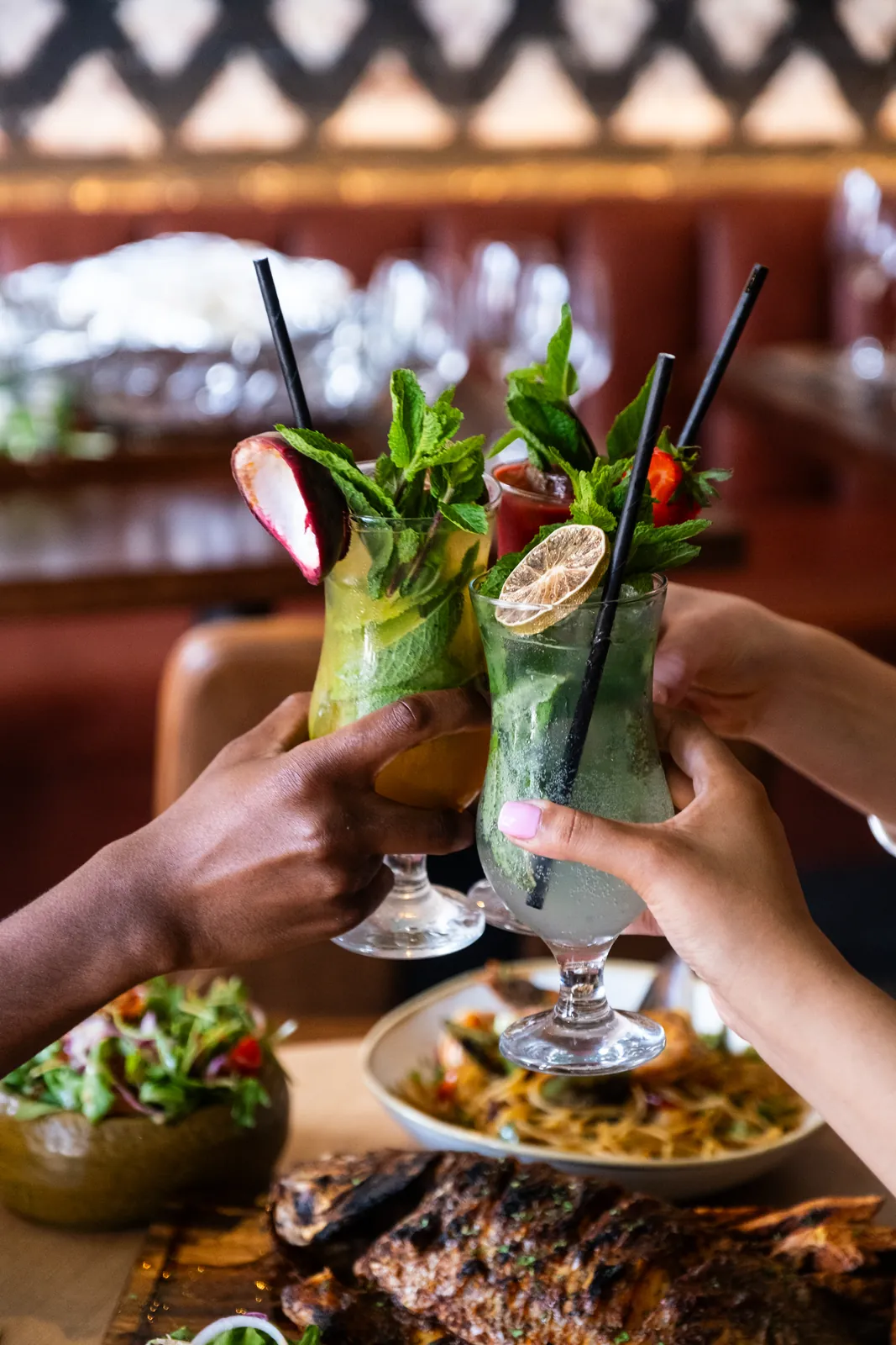 Raising colourful cocktails together