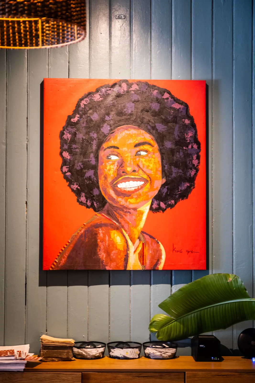 Artwork on the restaurant wall