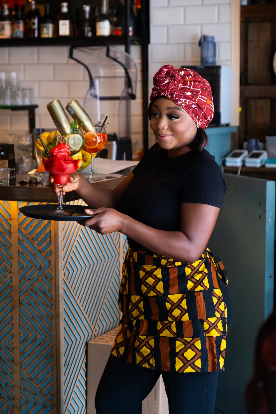 A cocktail ready for service