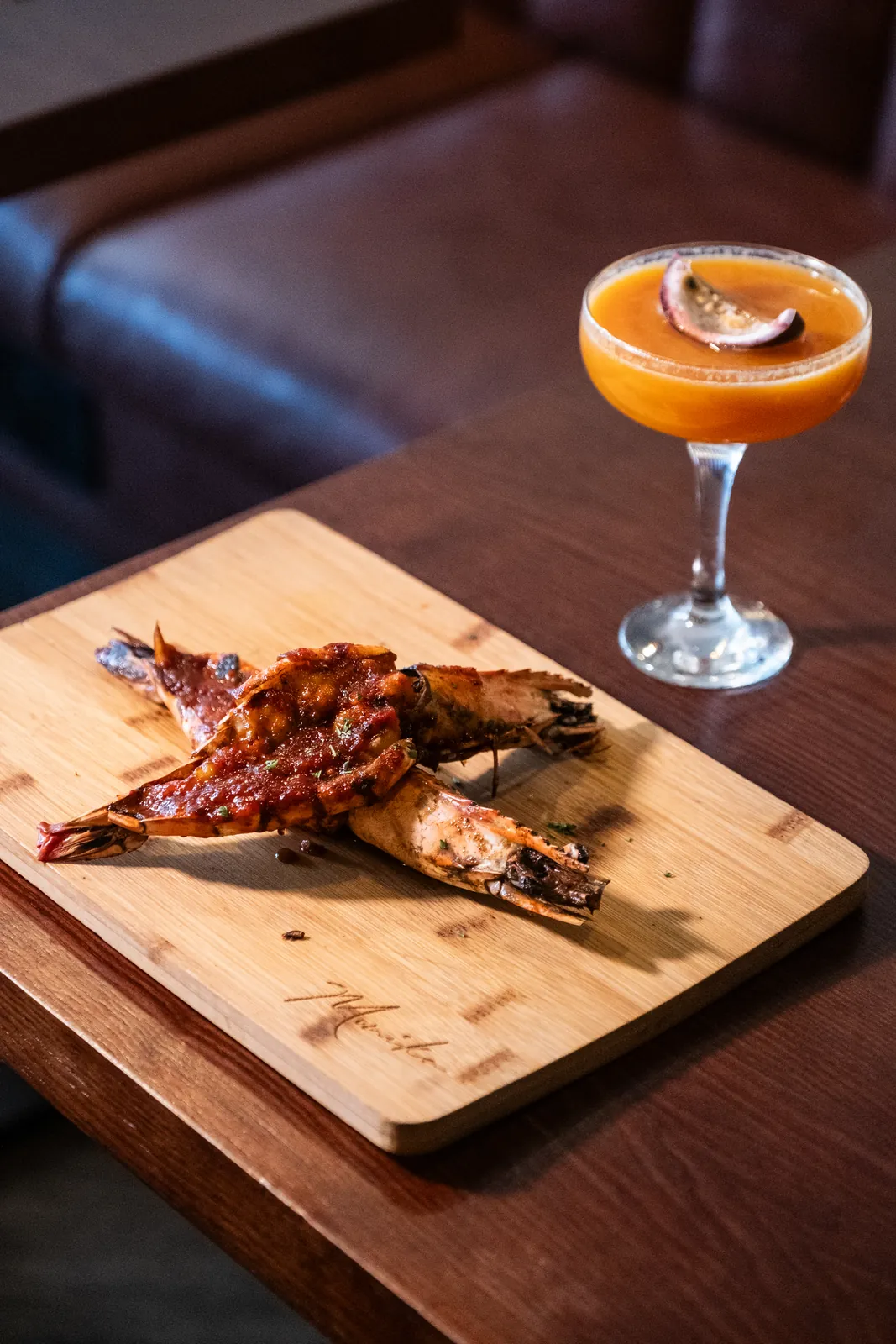 Grilled meat and a cocktail