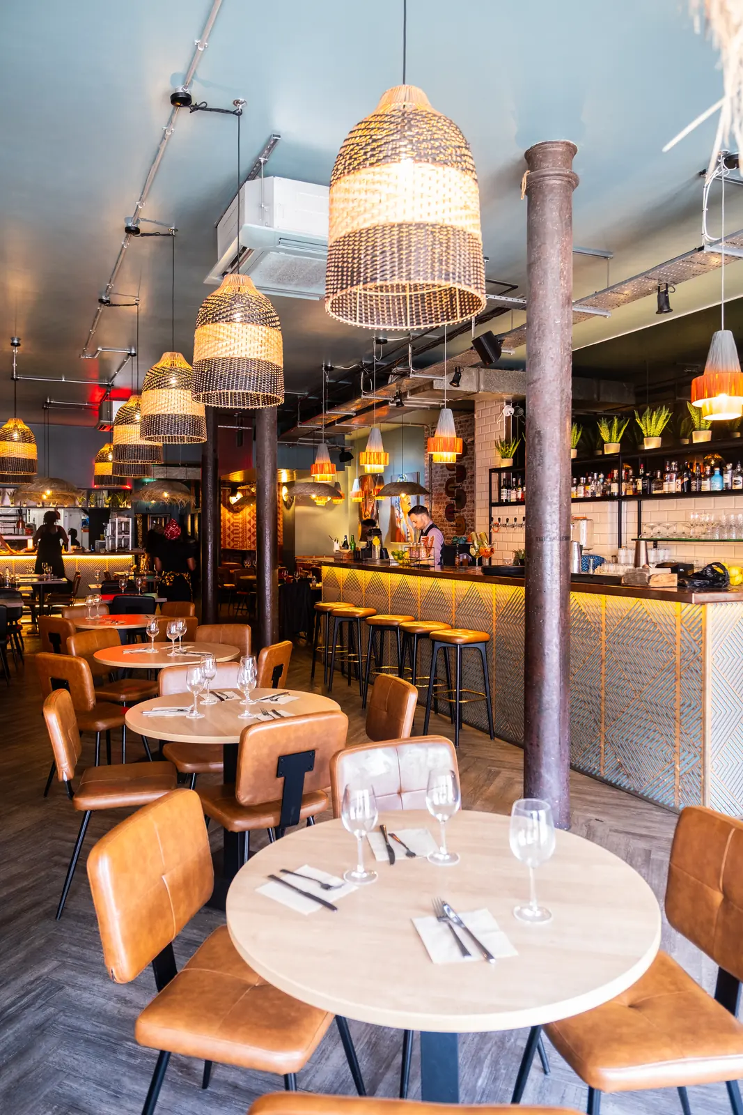 A view through the dining room towards the bar